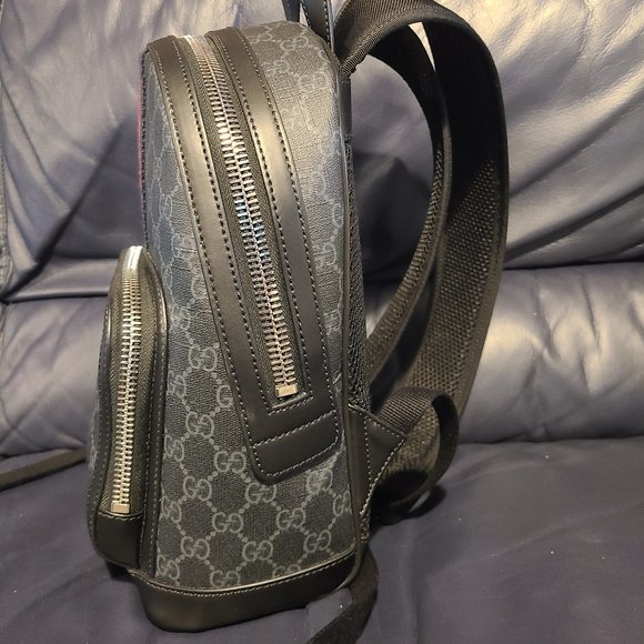 100% Real GUCCI Supreme Small Backpack – Black/Grey **rare item** - Picture 5 of 10